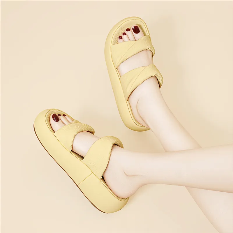 Golden Silk Rabbit Rubber Sole PU Polyurethane Abrasion Resistant Quick Dry Slide Slippers Women's-14
