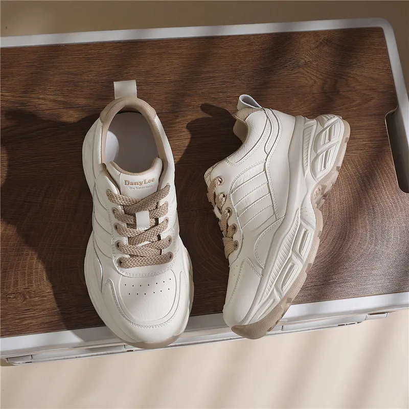 Golden Silk Rabbit Anti-Slip And Wear-Resistant Height Increasing Low-Top Chunky Sneakers Women's-9