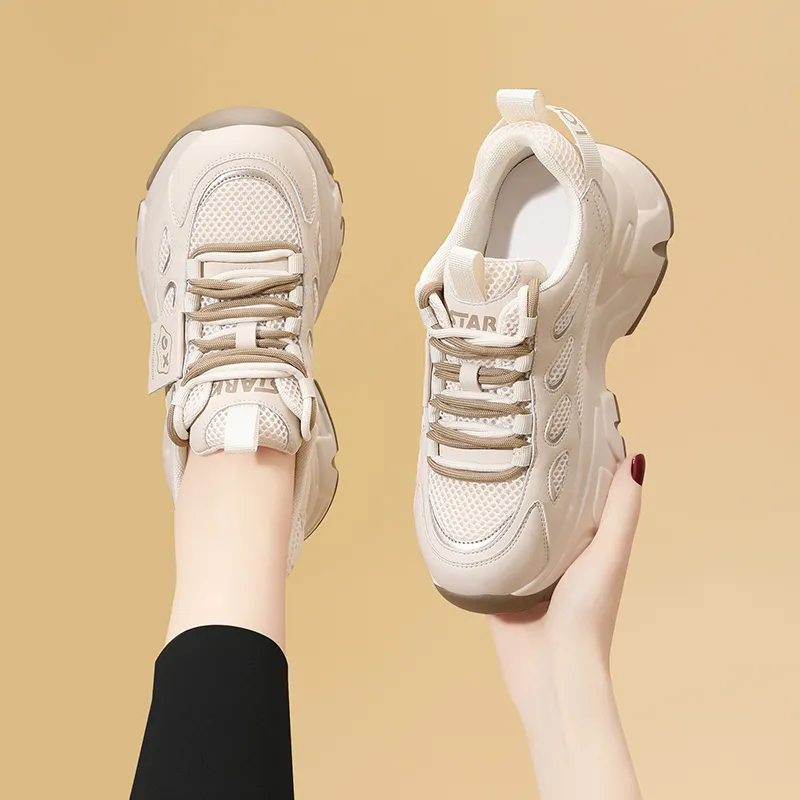 Golden Silk Rabbit Low Top Chunky Sneakers Women's-8
