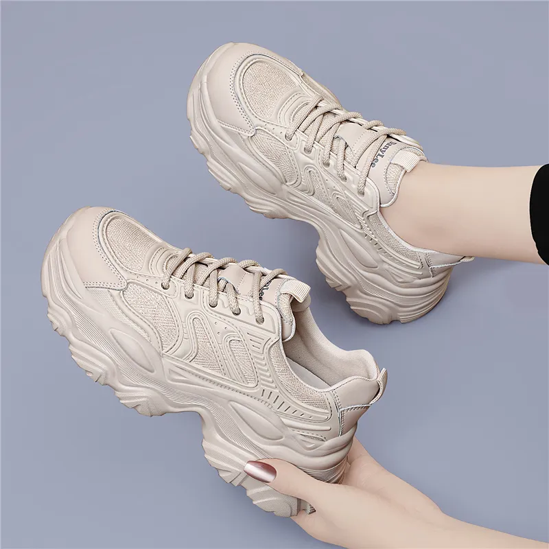 Golden Silk Rabbit Low Top Chunky Sneakers Women's-13