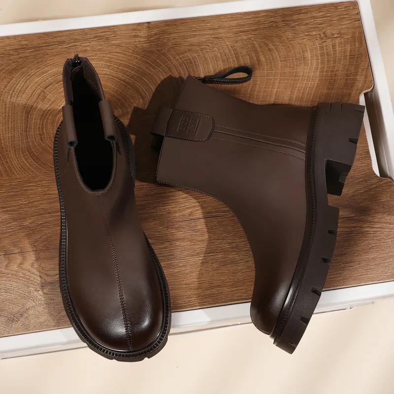 Golden Silk Rabbit Ankle Boots Women's-10