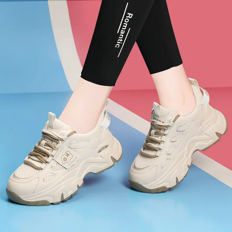Golden Silk Rabbit Low Top Chunky Sneakers Women's-10