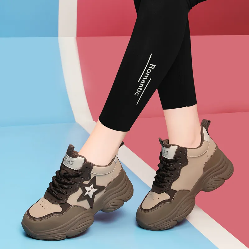 Golden Silk Rabbit Low-Top Chunky Sneakers Women's-7