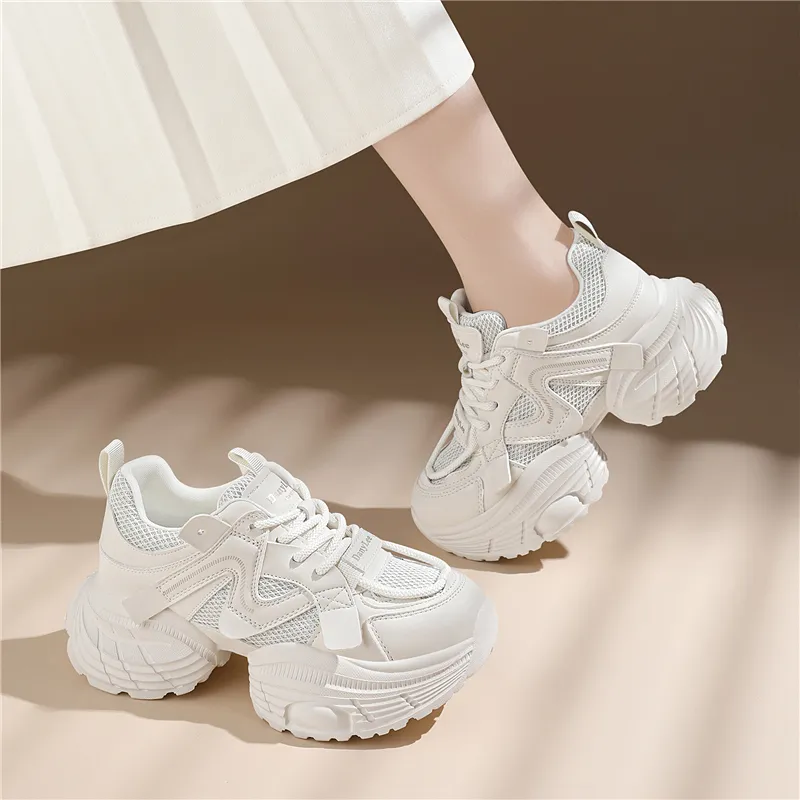 Golden Silk Rabbit Low Top Chunky Sneakers Women's-5