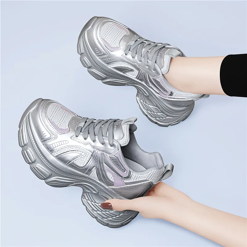 Golden Silk Rabbit Low-Top Chunky Sneakers Women's-13