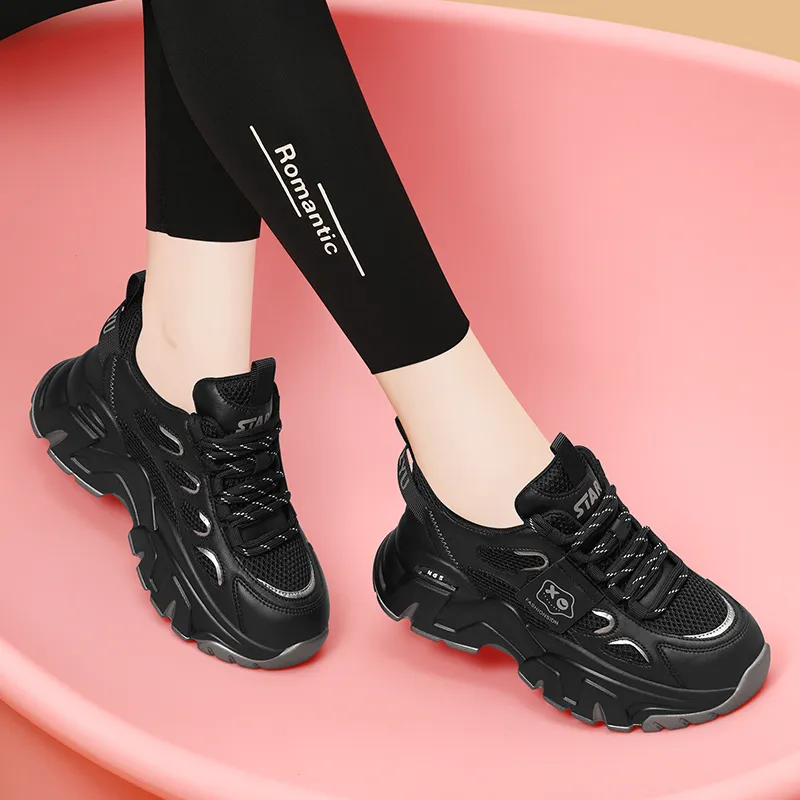 Golden Silk Rabbit Low Top Chunky Sneakers Women's-3
