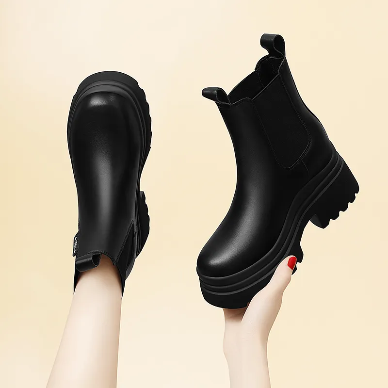 Golden Silk Rabbit Chelsea Boots 7cm Women's-4