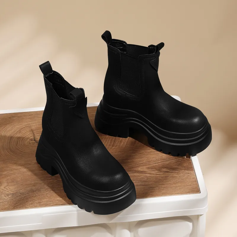 Golden Silk Rabbit Chelsea Boots Women's-1