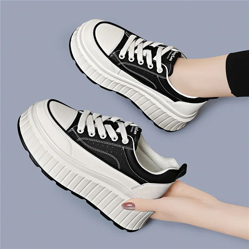 Golden Silk Rabbit Anti Slip And Wear Resistant Height Increasing Low Top Skateboard Shoes Women's-6