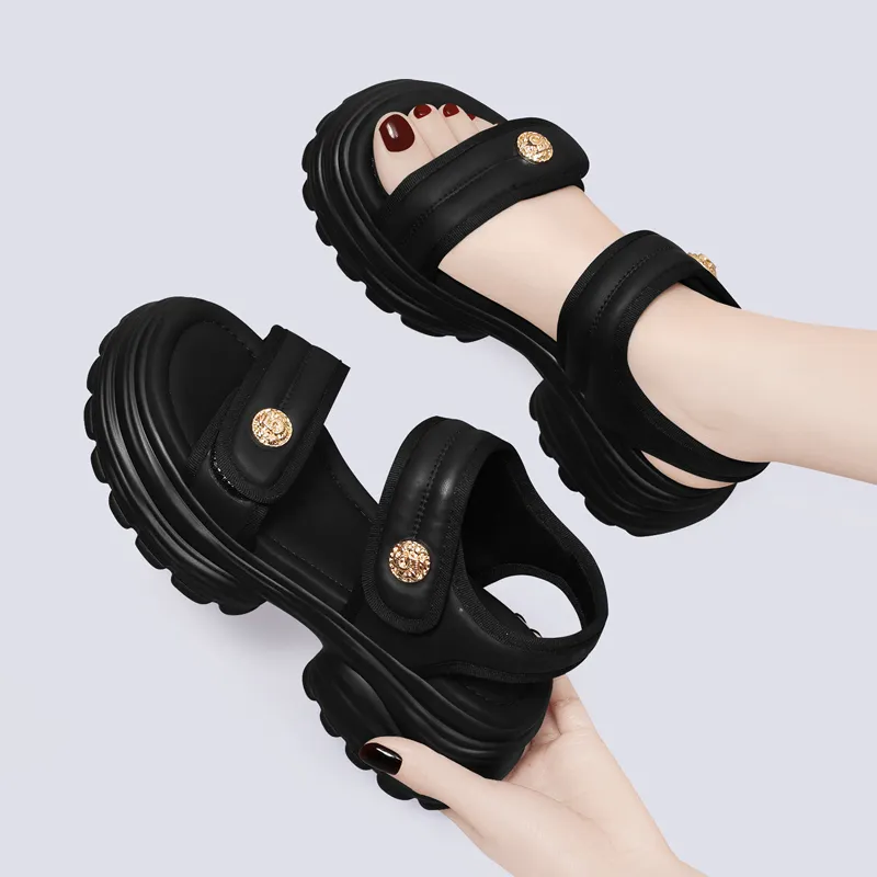 Golden Silk Rabbit Beach Sandals Women's-5