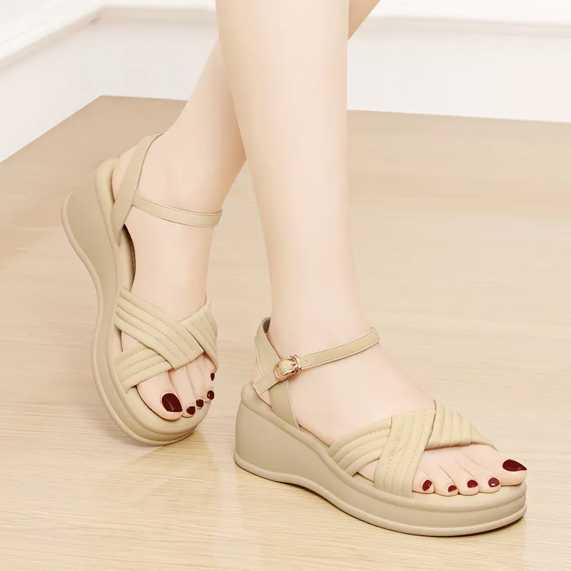 Golden Silk Rabbit One Strap Sandals Women's-3