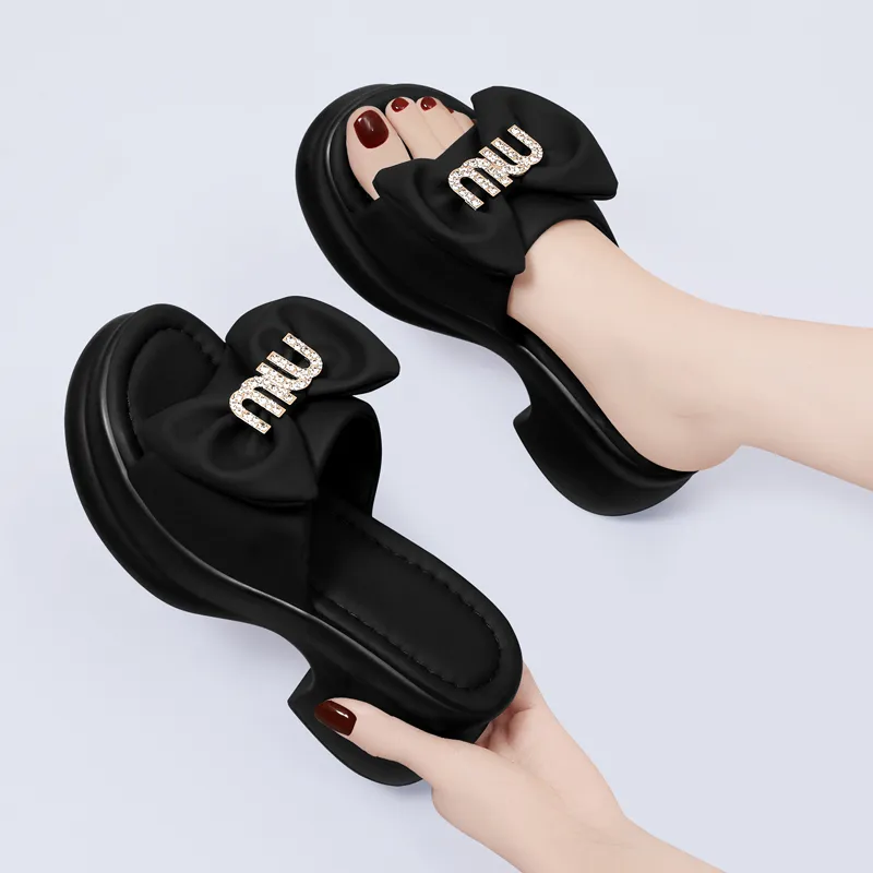Golden Silk Rabbit Slide Slippers Women's-6