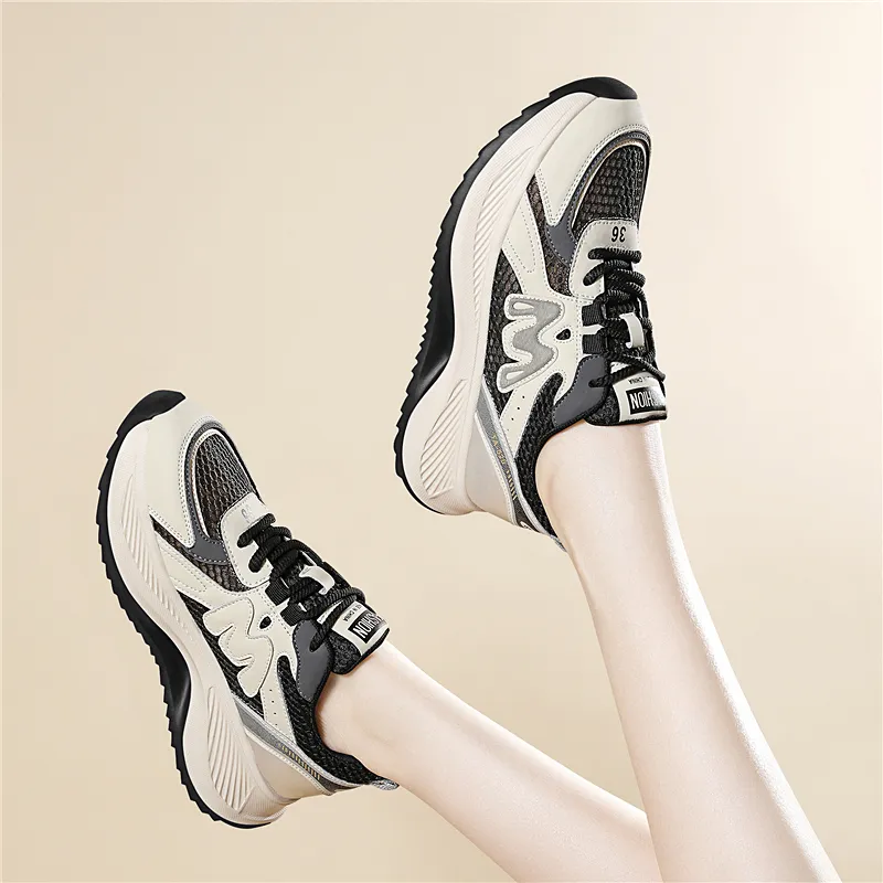 Golden Silk Rabbit Low Top Chunky Sneakers Women's-6