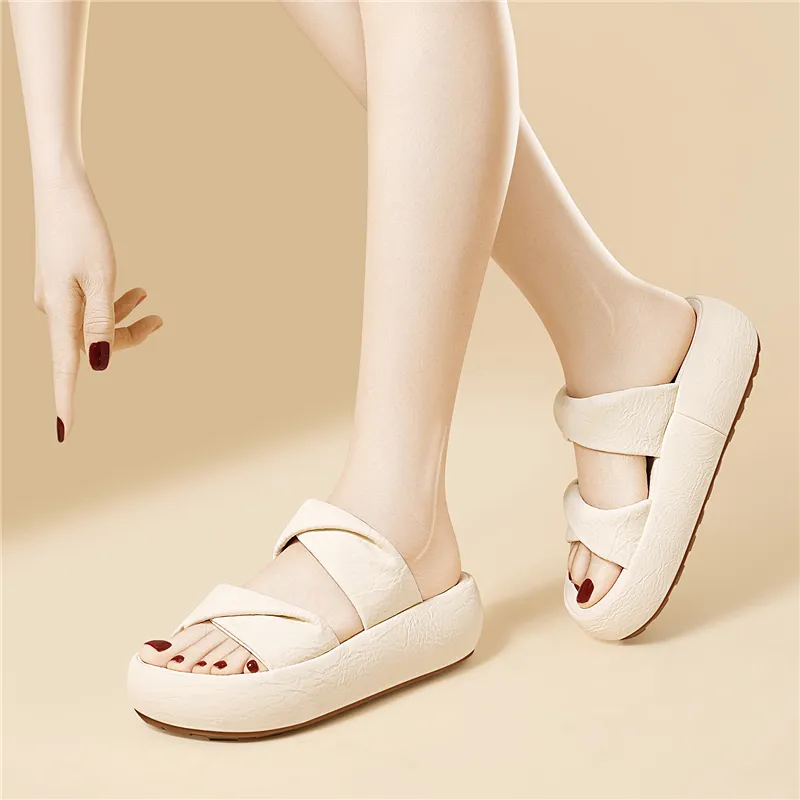 Golden Silk Rabbit Rubber Sole PU Polyurethane Abrasion Resistant Quick Dry Slide Slippers Women's-3