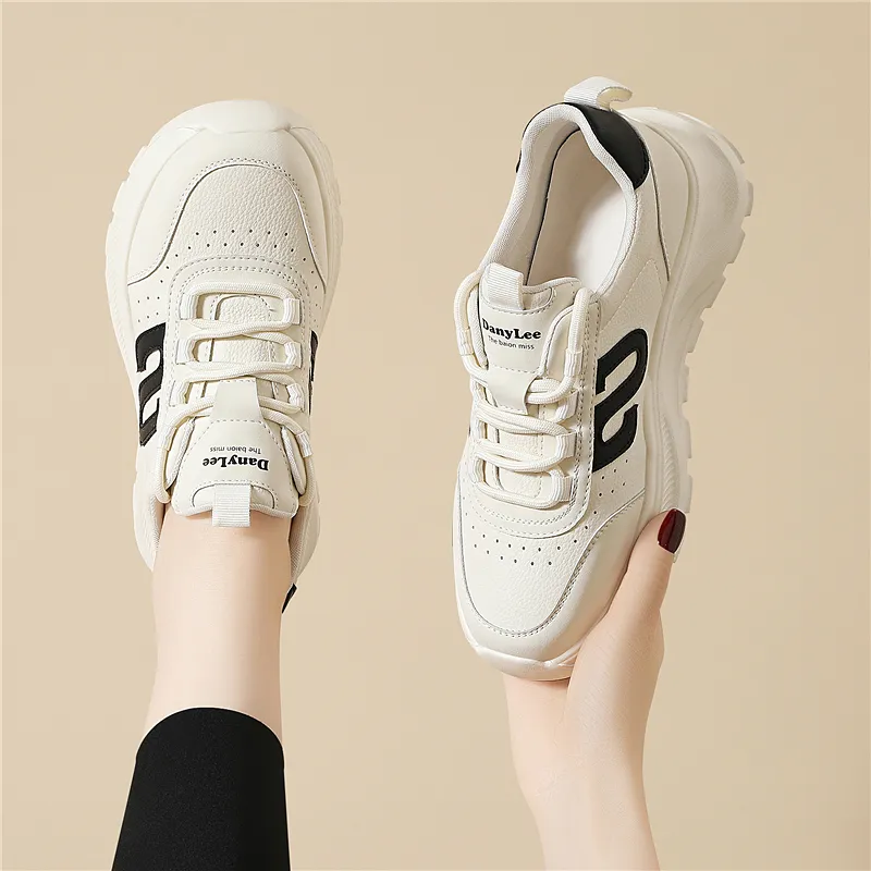 Golden Silk Rabbit Low-Top Chunky Sneakers Women's-4