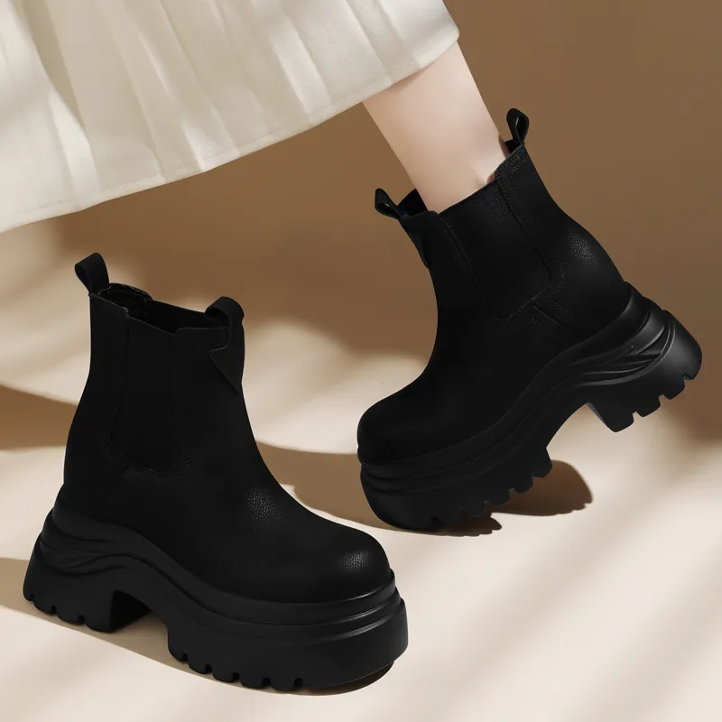 Golden Silk Rabbit Chelsea Boots Women's-4