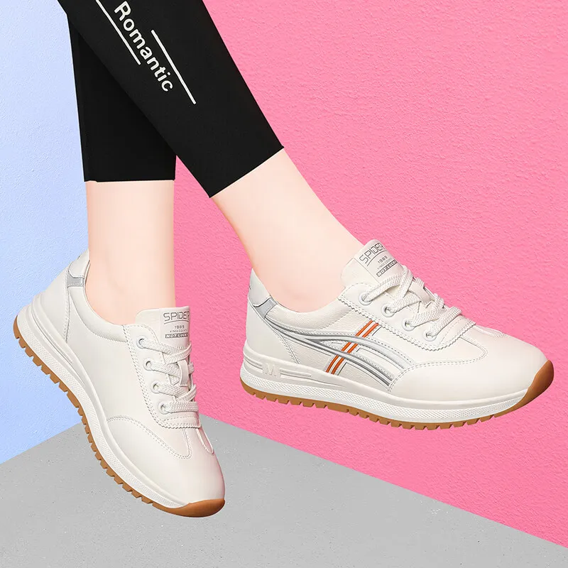 Golden Silk Rabbit Wear-Resistant Height Increasing Low-Top Chunky Sneakers 4cm Women's-8