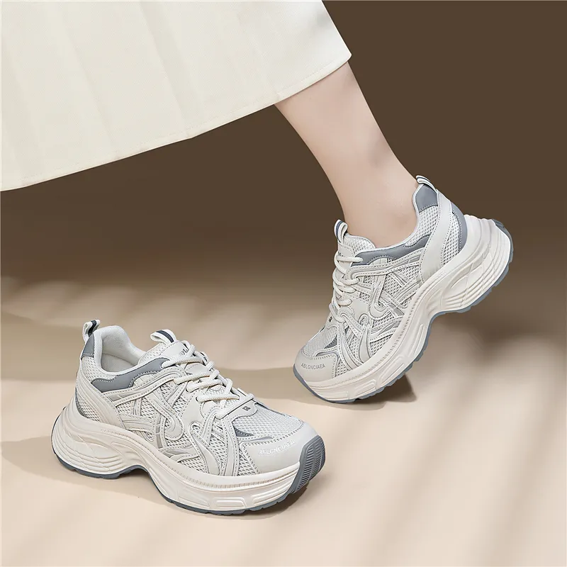 Golden Silk Rabbit Low Top Chunky Sneakers Women's-12
