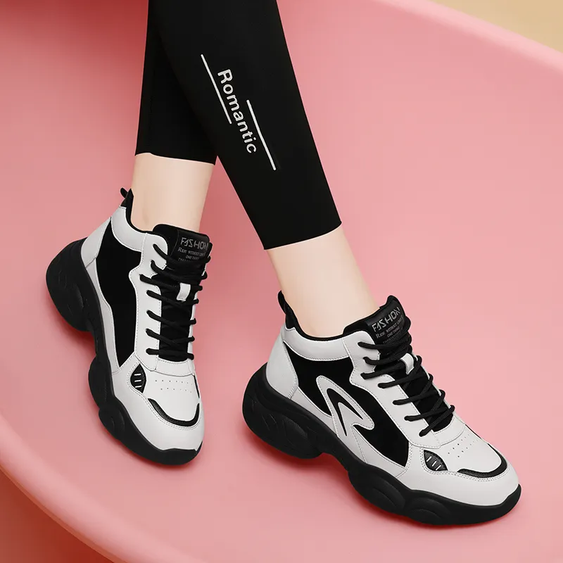 Golden Silk Rabbit Anti-Slip And Wear-Resistant Height Increasing High-Top Casual Shoes Women's-3