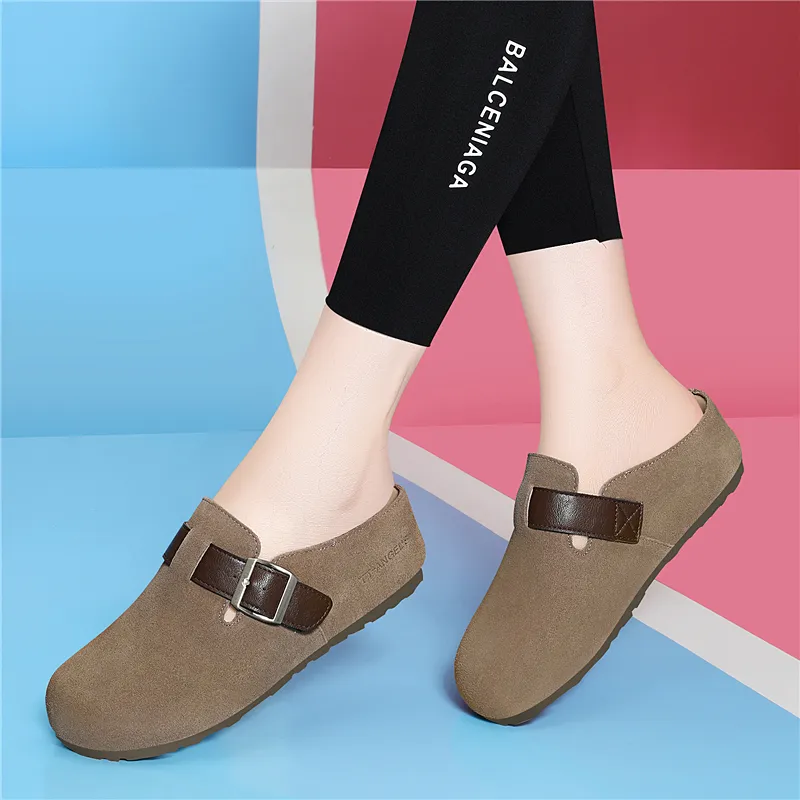Golden Silk Rabbit Wrap toe Slippers Women's-9