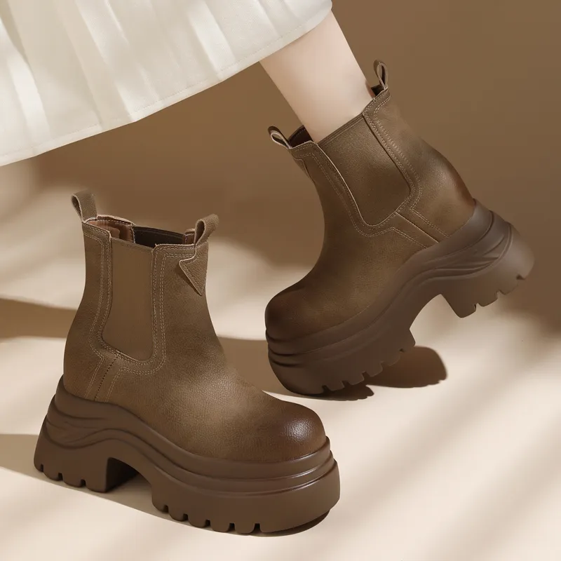 Golden Silk Rabbit Chelsea Boots Women's-9
