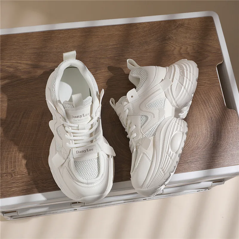 Golden Silk Rabbit Low Top Chunky Sneakers Women's-2