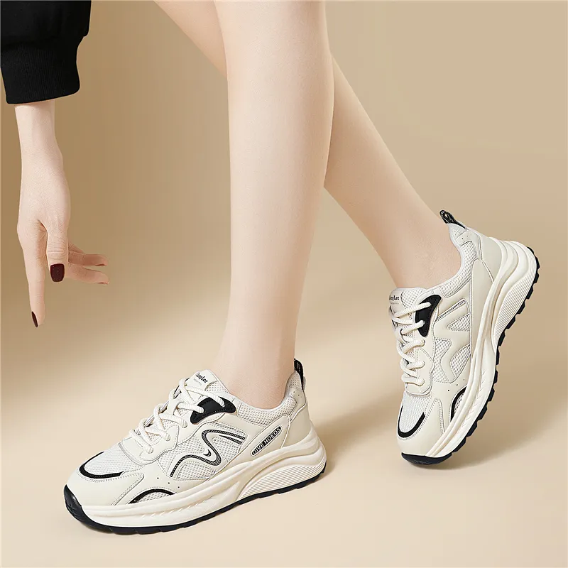 Golden Silk Rabbit Height Increasing Wear-Resistant Slip-Resistant Low-Top Chunky Sneakers Women's-2