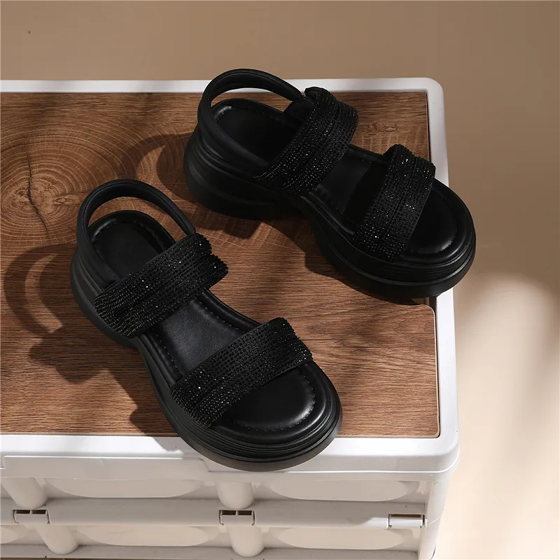 Golden Silk Rabbit One Strap Sandals Women's-2