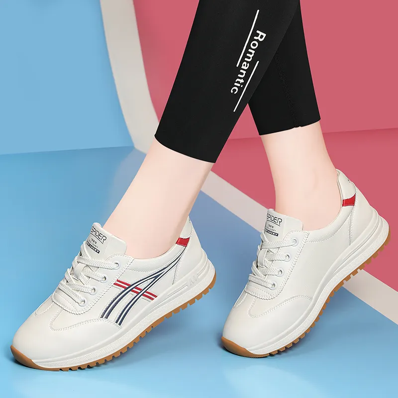 Golden Silk Rabbit Wear-Resistant Height Increasing Low-Top Chunky Sneakers 4cm Women's-2