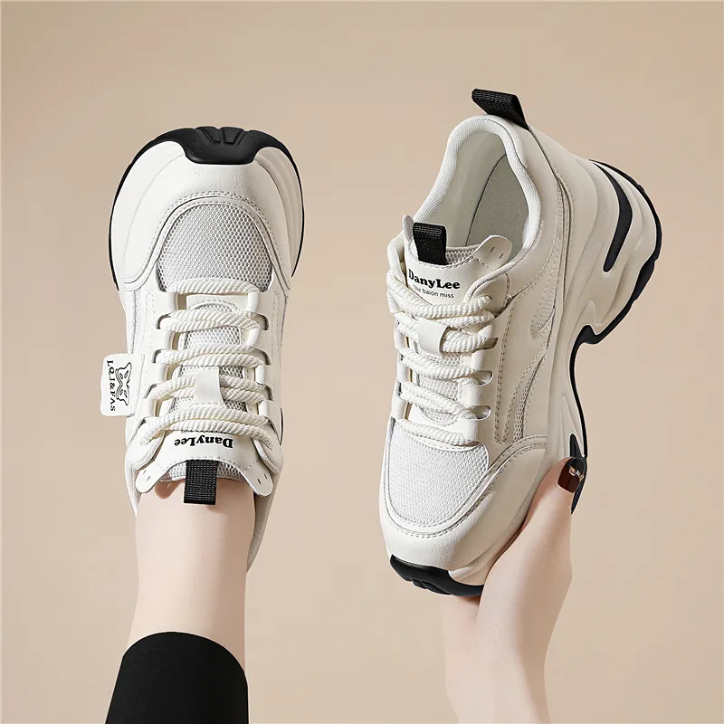 Golden Silk Rabbit Low Top Chunky Sneakers Women's-4