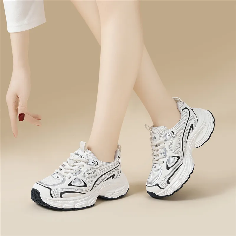 Golden Silk Rabbit Low Top Chunky Sneakers Women's-3