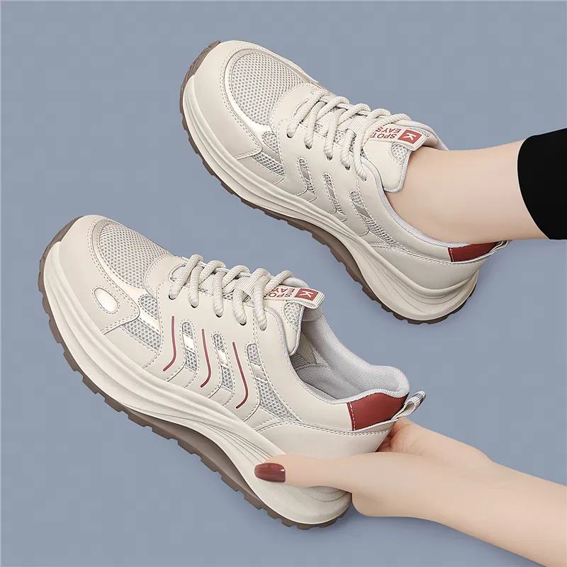 Golden Silk Rabbit Low-Top Chunky Sneakers Women's-6