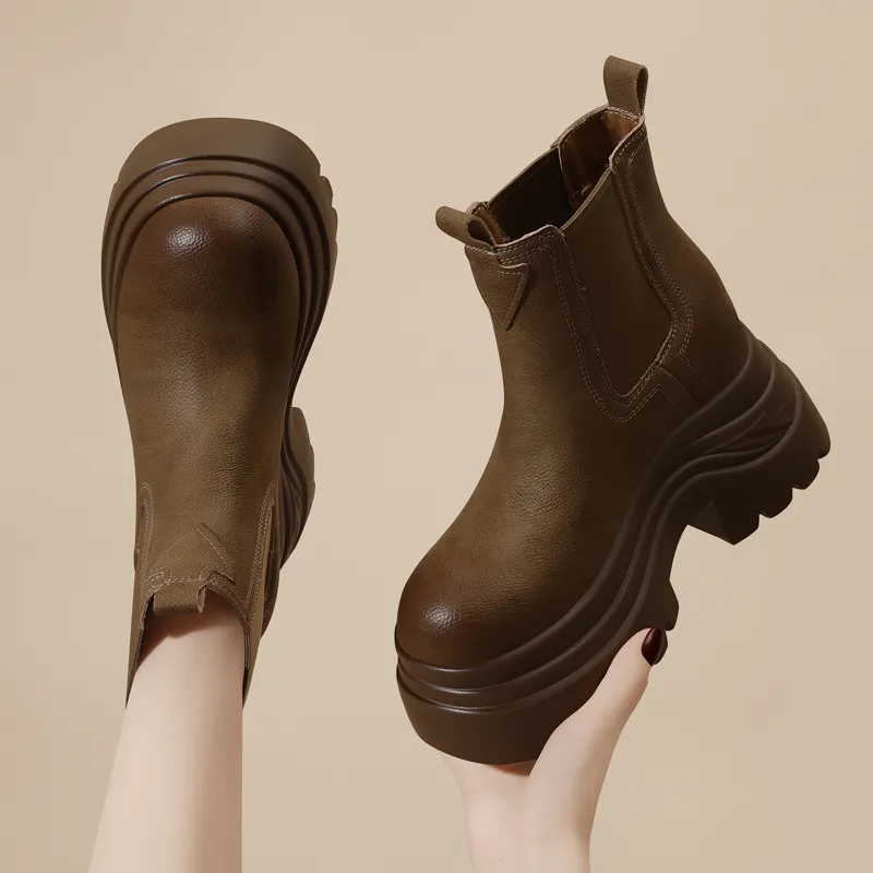 Golden Silk Rabbit Chelsea Boots Women's-10