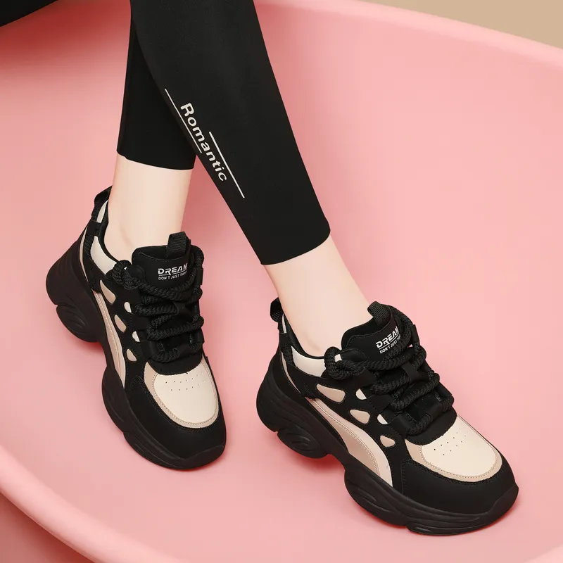 Golden Silk Rabbit Chunky Sneakers Women's-1