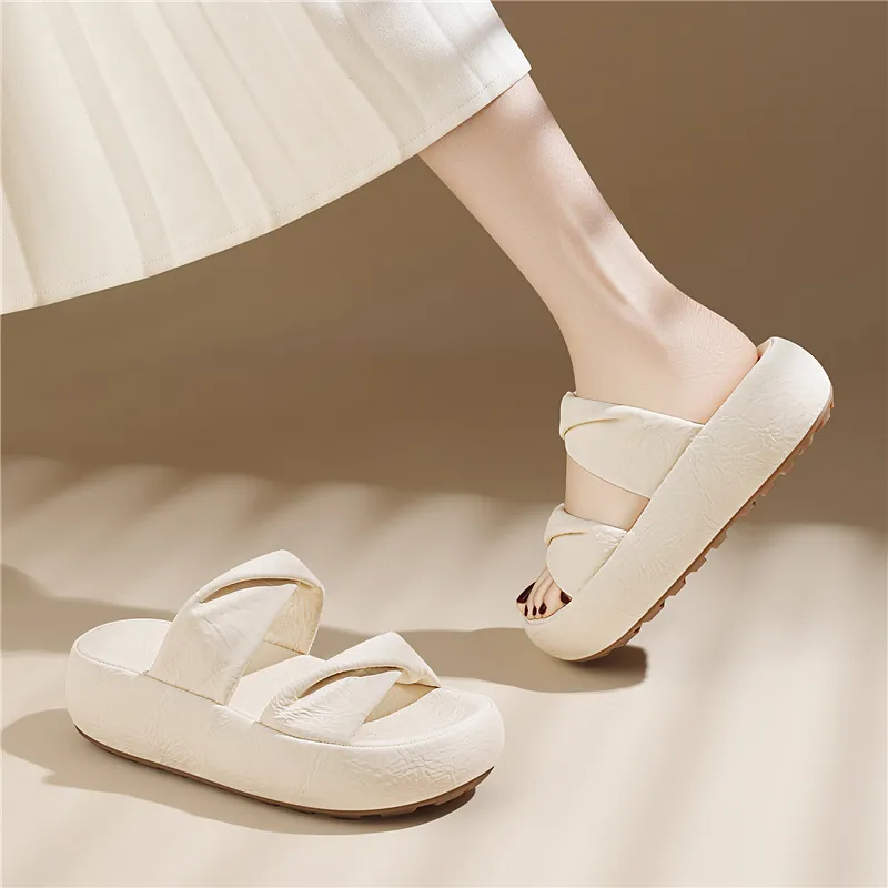 Golden Silk Rabbit Rubber Sole PU Polyurethane Abrasion Resistant Quick Dry Slide Slippers Women's-5