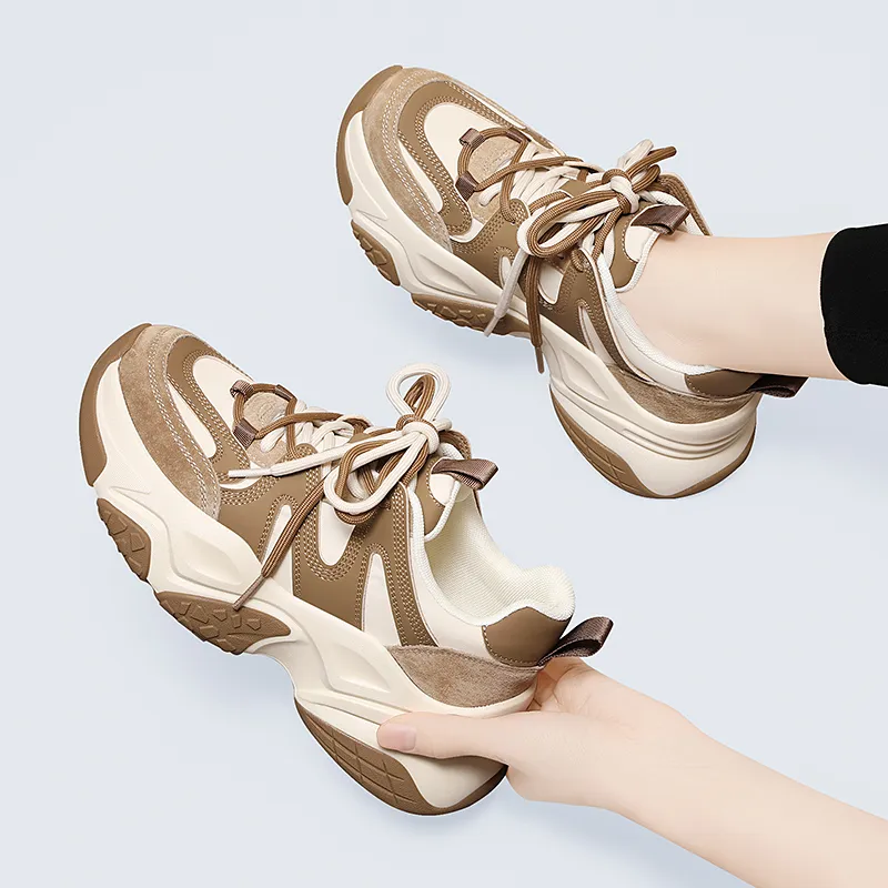 Golden Silk Rabbit Low-Top Chunky Sneakers Women's-13