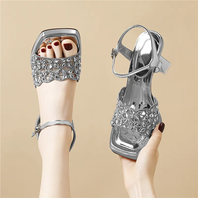 Golden Silk Rabbit One Strap Sandals Women's-12