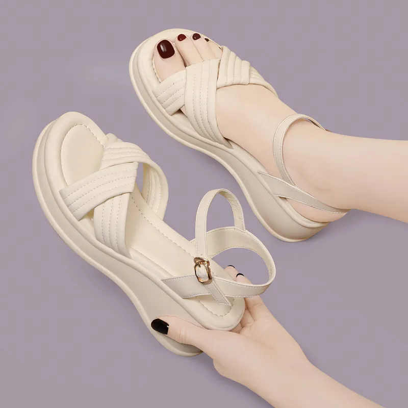 Golden Silk Rabbit One Strap Sandals Women's-13