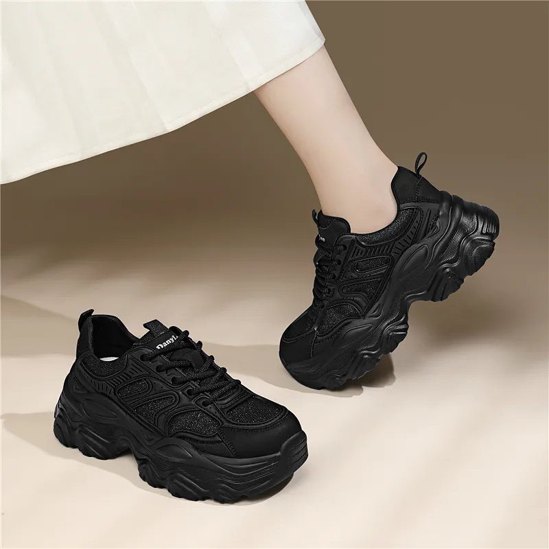 Golden Silk Rabbit Low Top Chunky Sneakers Women's-5
