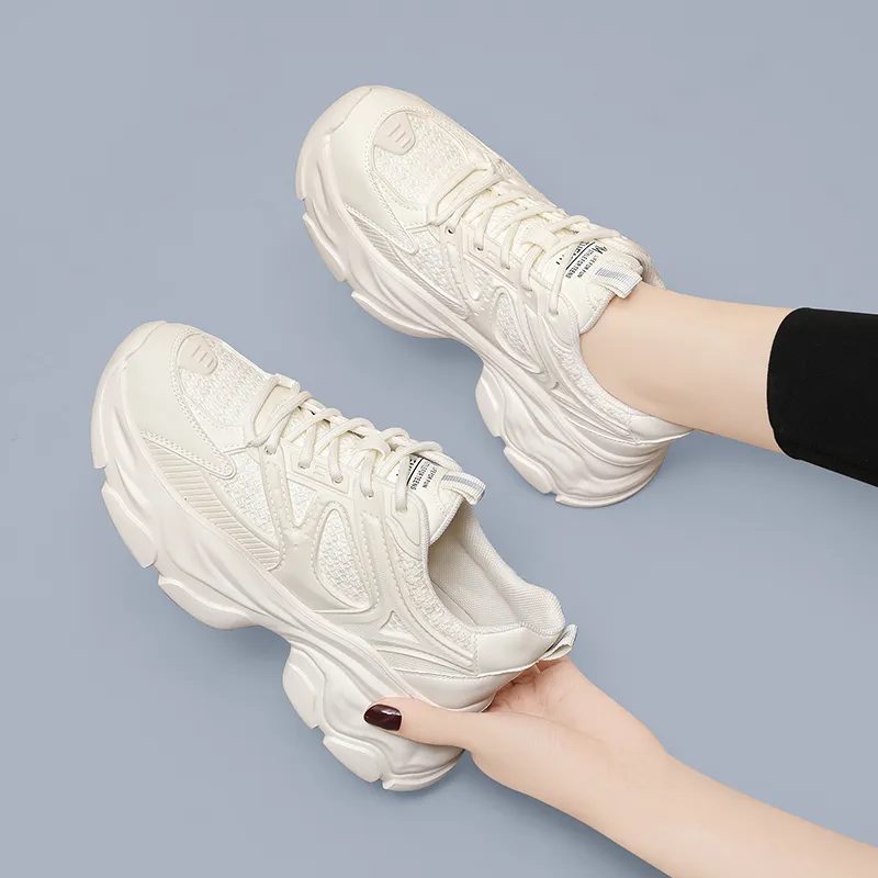 Golden Silk Rabbit Chunky Sneakers Women's Black-10
