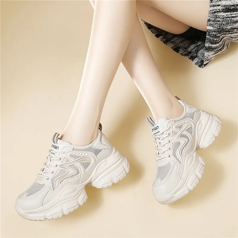 Golden Silk Rabbit Low Top Chunky Sneakers Women's-6