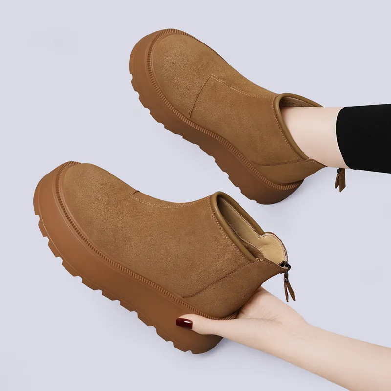 Golden Silk Rabbit Ankle Boots Women's-13