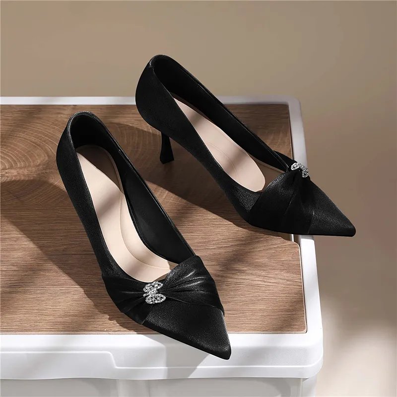 Golden Silk Rabbit High Heels Women's-2