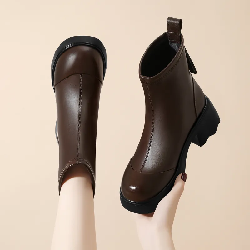 Golden Silk Rabbit Ankle Boots Women's-13