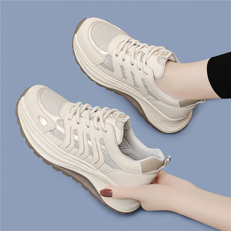 Golden Silk Rabbit Low-Top Chunky Sneakers Women's-13