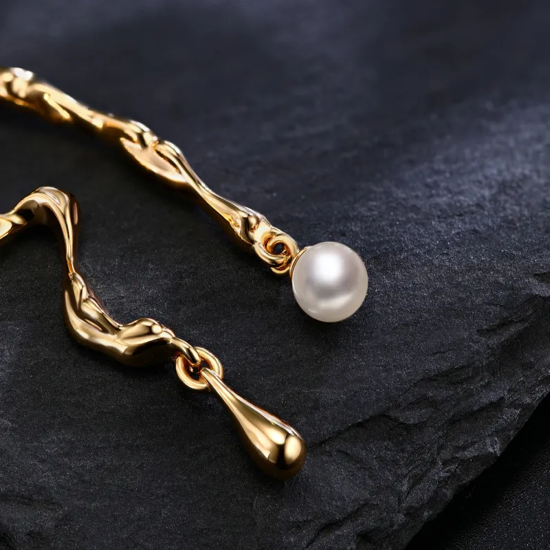 RUNXINZHUBAO Freshwater Pearl Stud Earrings Women's-3