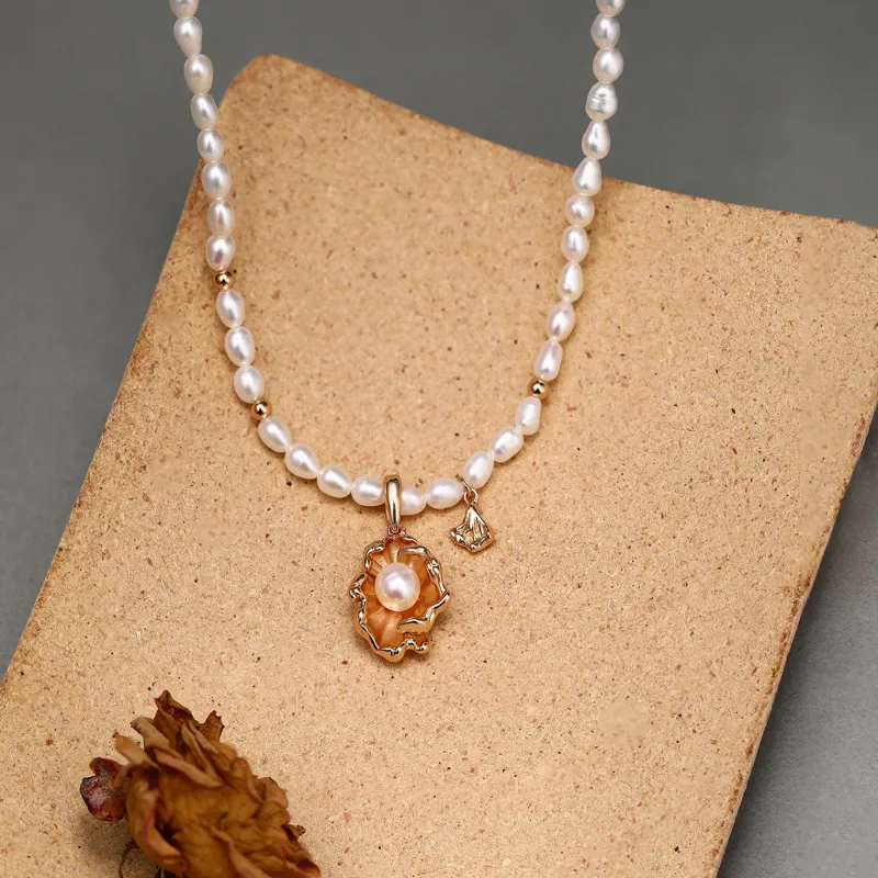 RUNXINZHUBAO Freshwater Pearl Necklaces Women's-2