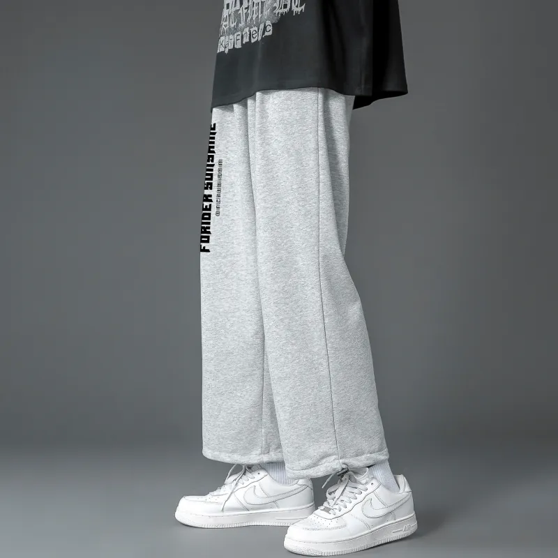 FORIDER Casual Pants Unisex Gray-6