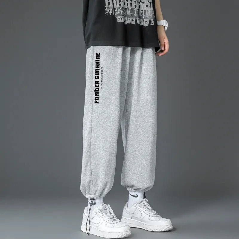 FORIDER Casual Pants Unisex Gray-2