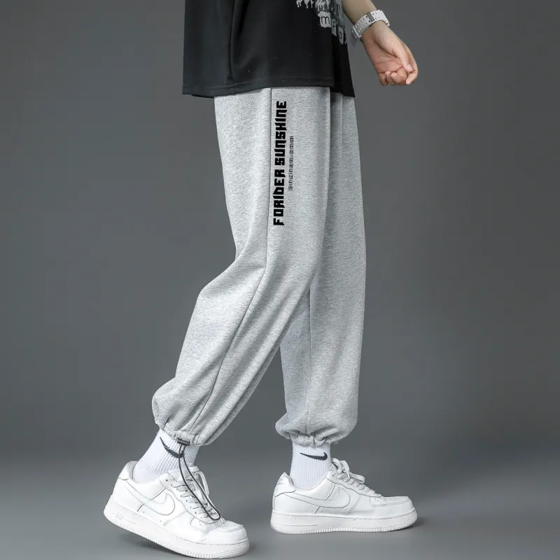 FORIDER Casual Pants Unisex Gray-5